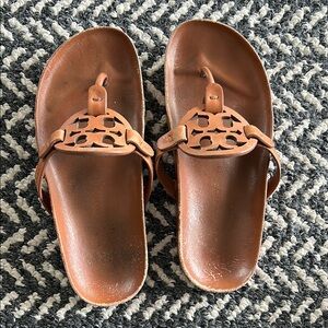 Tory Burch Tan Miller Leather Sandals